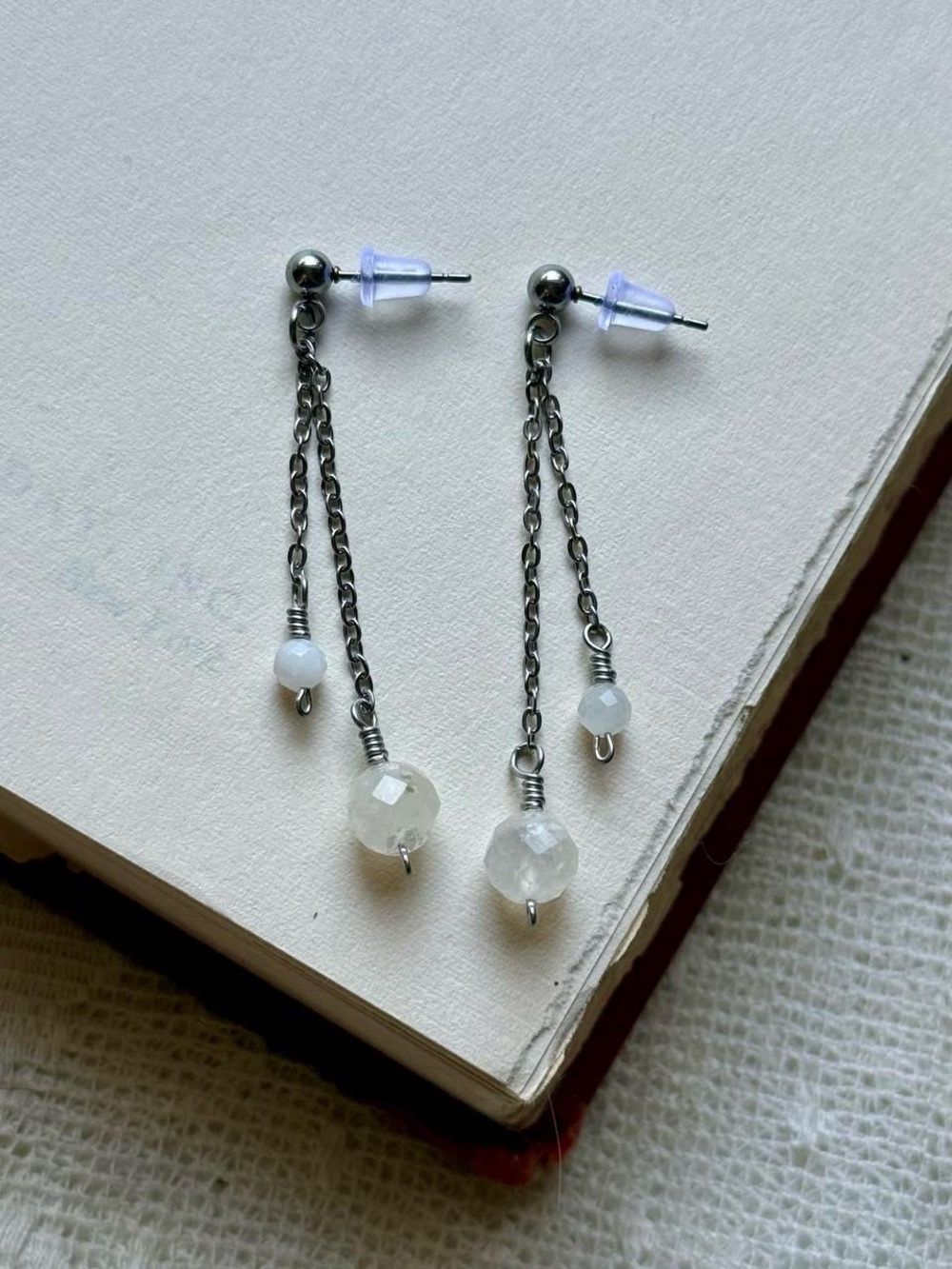 Boho Moonstone Dangle Earrings